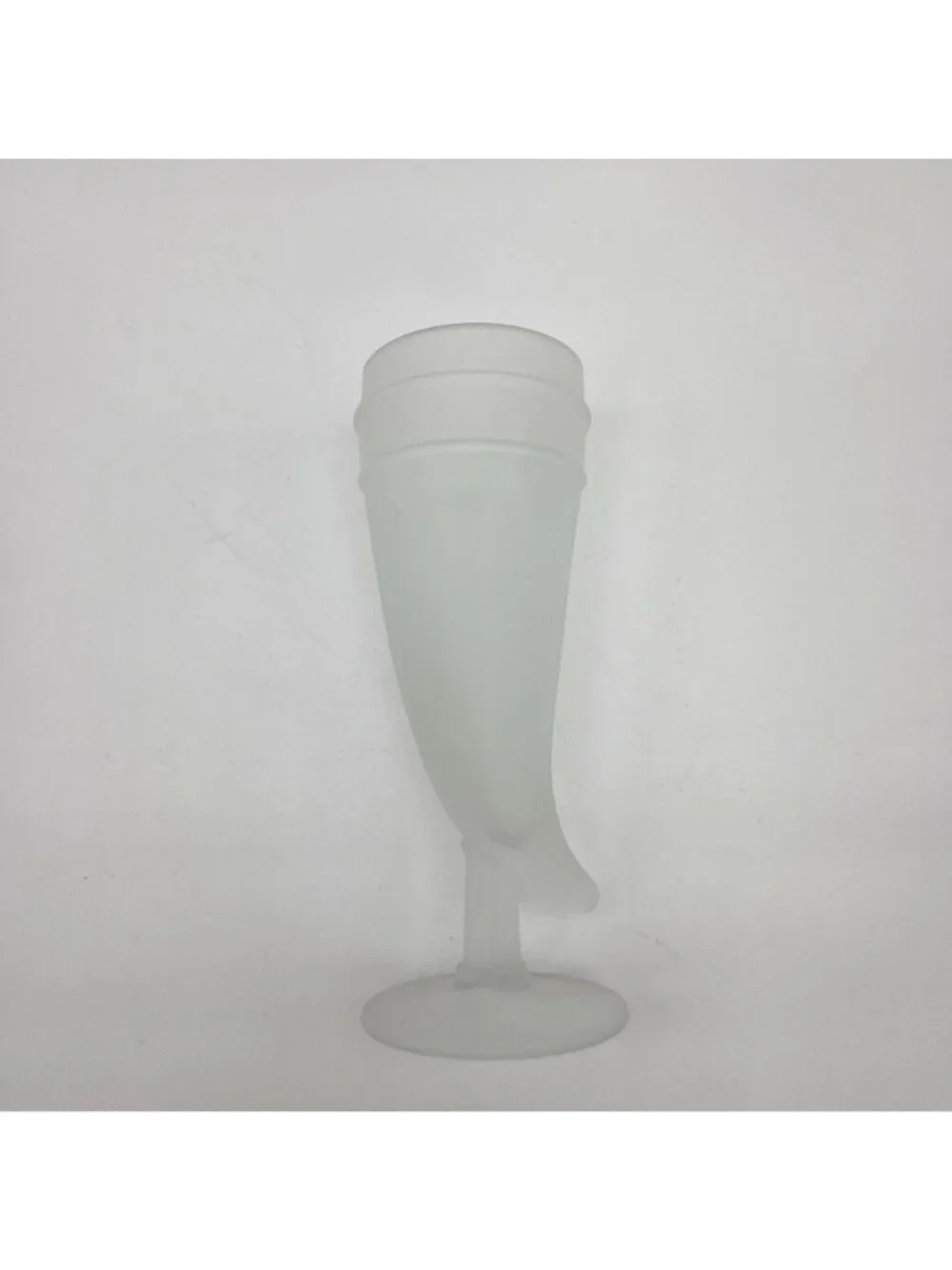 Set of 6 Vintage Indiana Tiara Frosted Glass Powder Horn Pilsner Beer Glasses